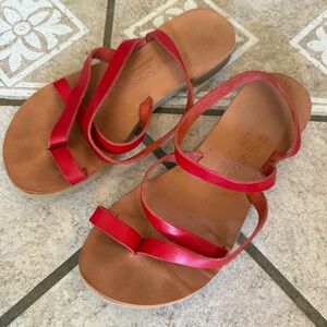 Handmade Greek Leather Printed Sandals